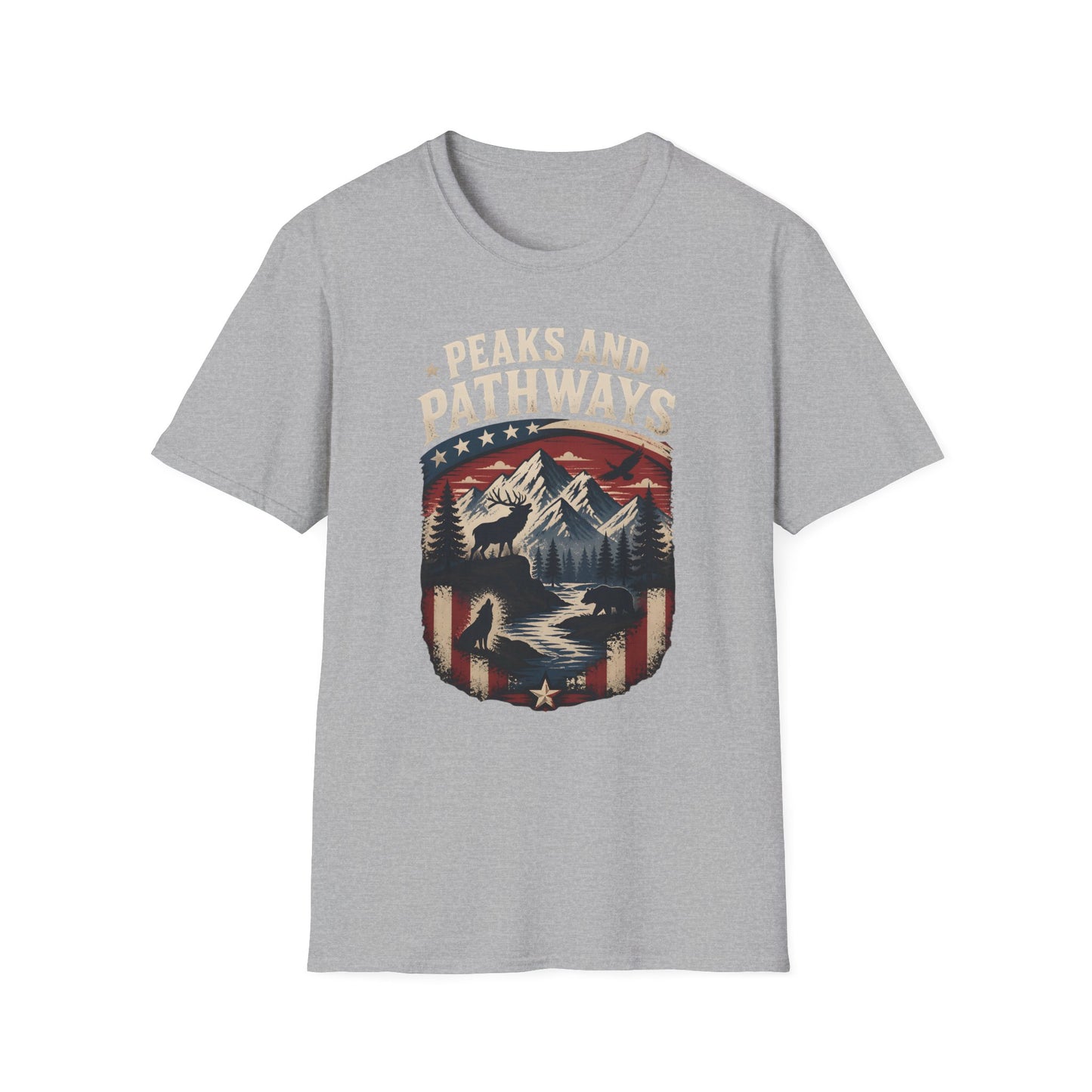 Mountain Wildlife Nature Scenic Peaks Pathways Outdoor T-Shirt