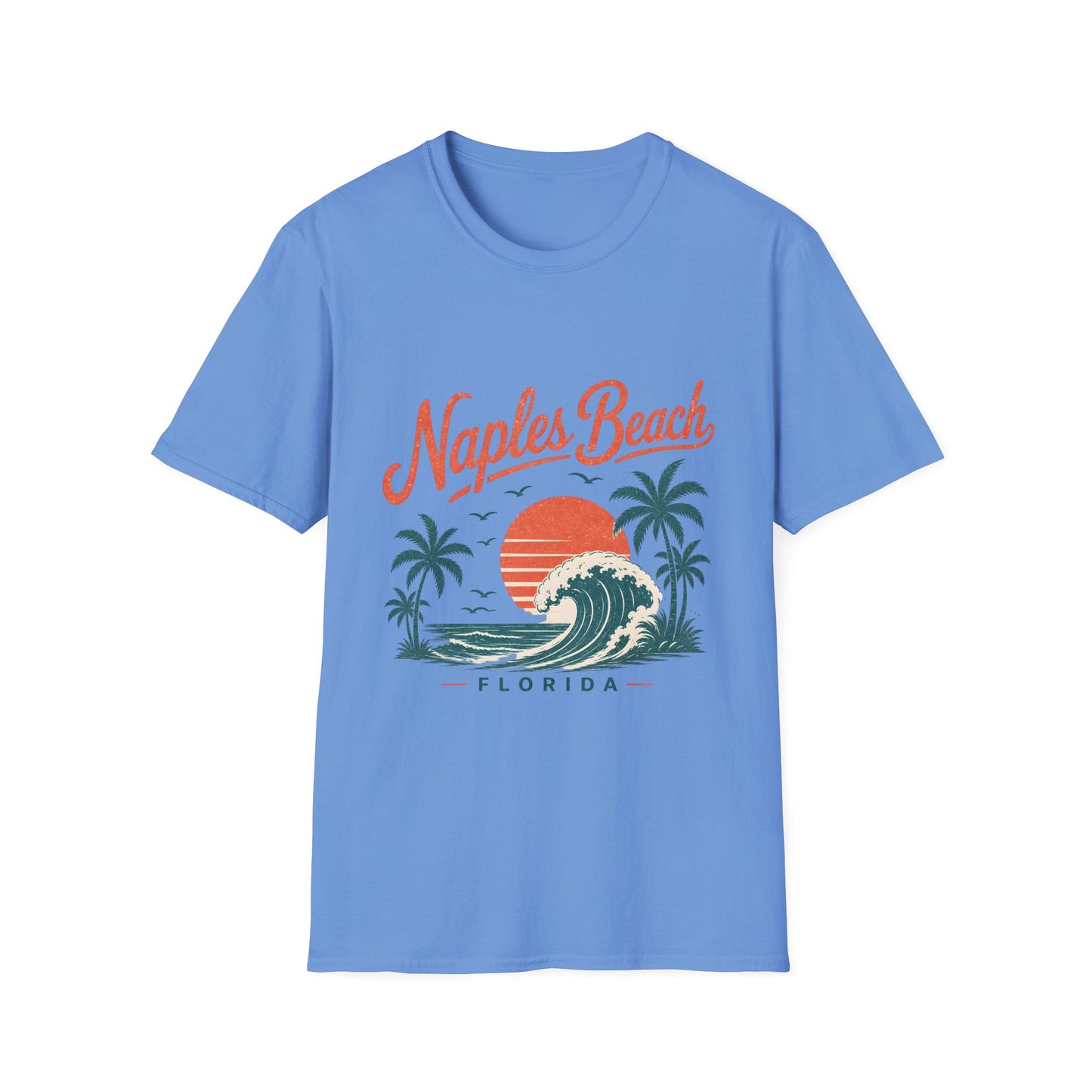 Naples Beach Florida Vintage Sunset Wave T-Shirt