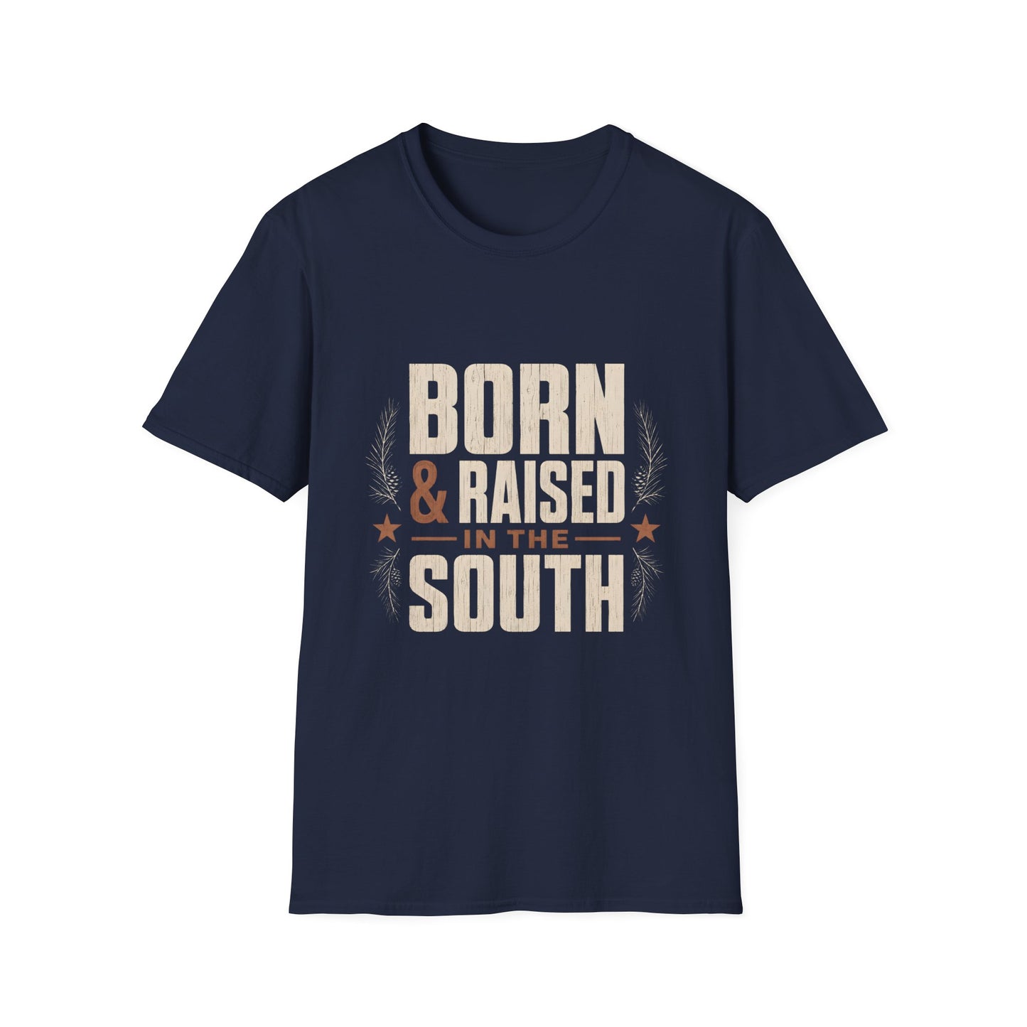Born Raised In The South Rustic Country T-Shirt