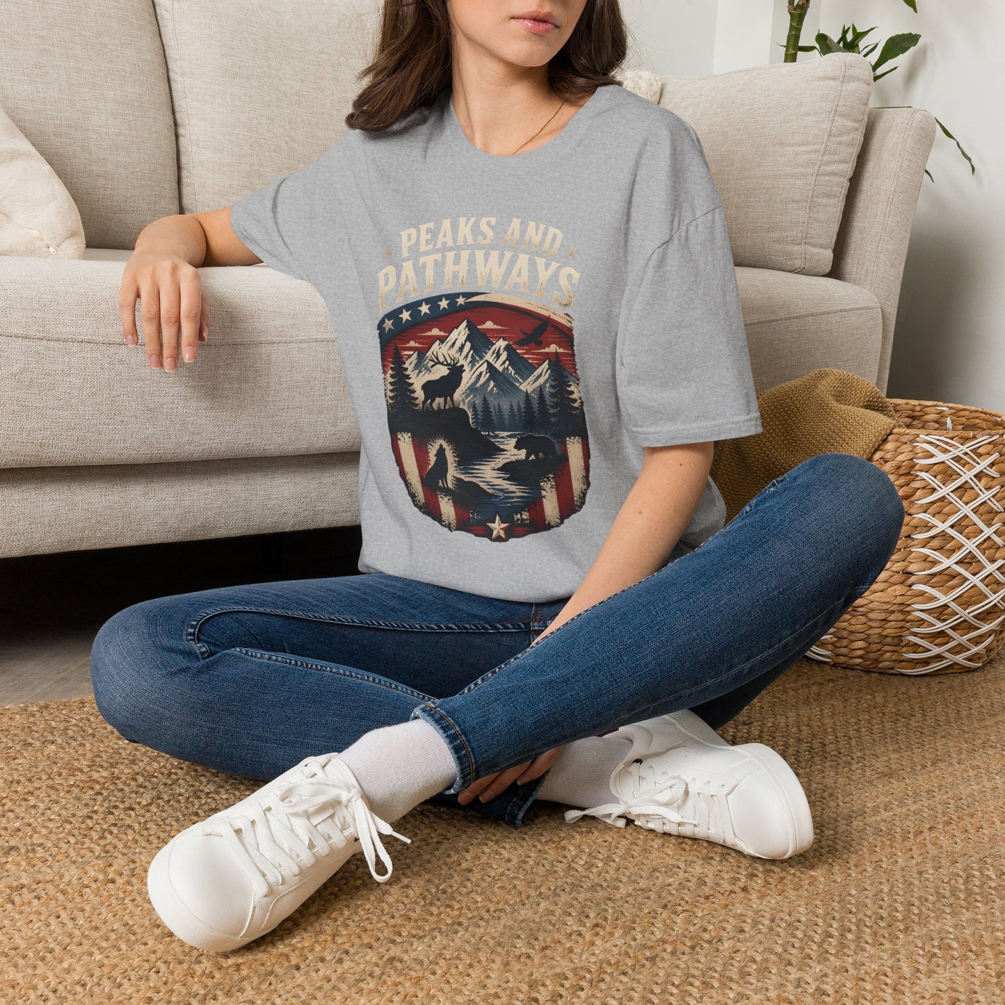 Mountain Wildlife Nature Scenic Peaks Pathways Outdoor T-Shirt
