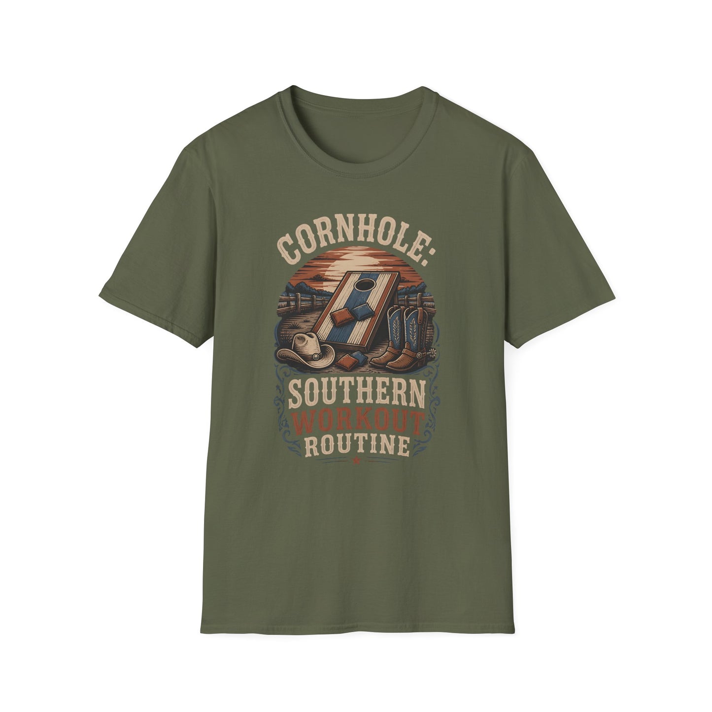 Cornhole Southern Workout Routine T-Shirt