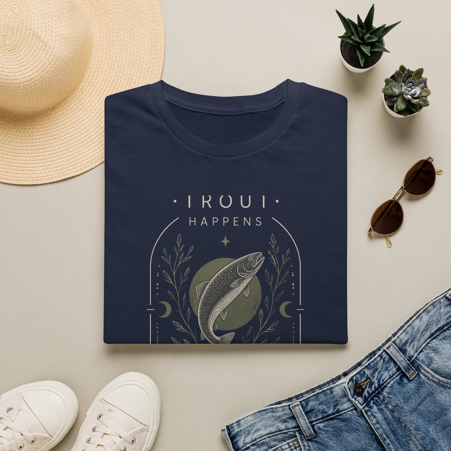 Trout Happens Fishing Lover Fisherman Outdoor Nature T-Shirt