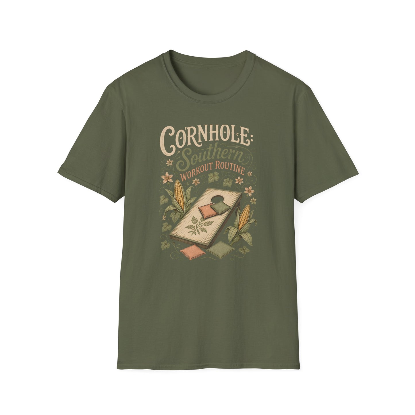 Cornhole Southern Workout Routine Fun Game T-Shirt - HomeGrown South Graphic Tee (View 5)