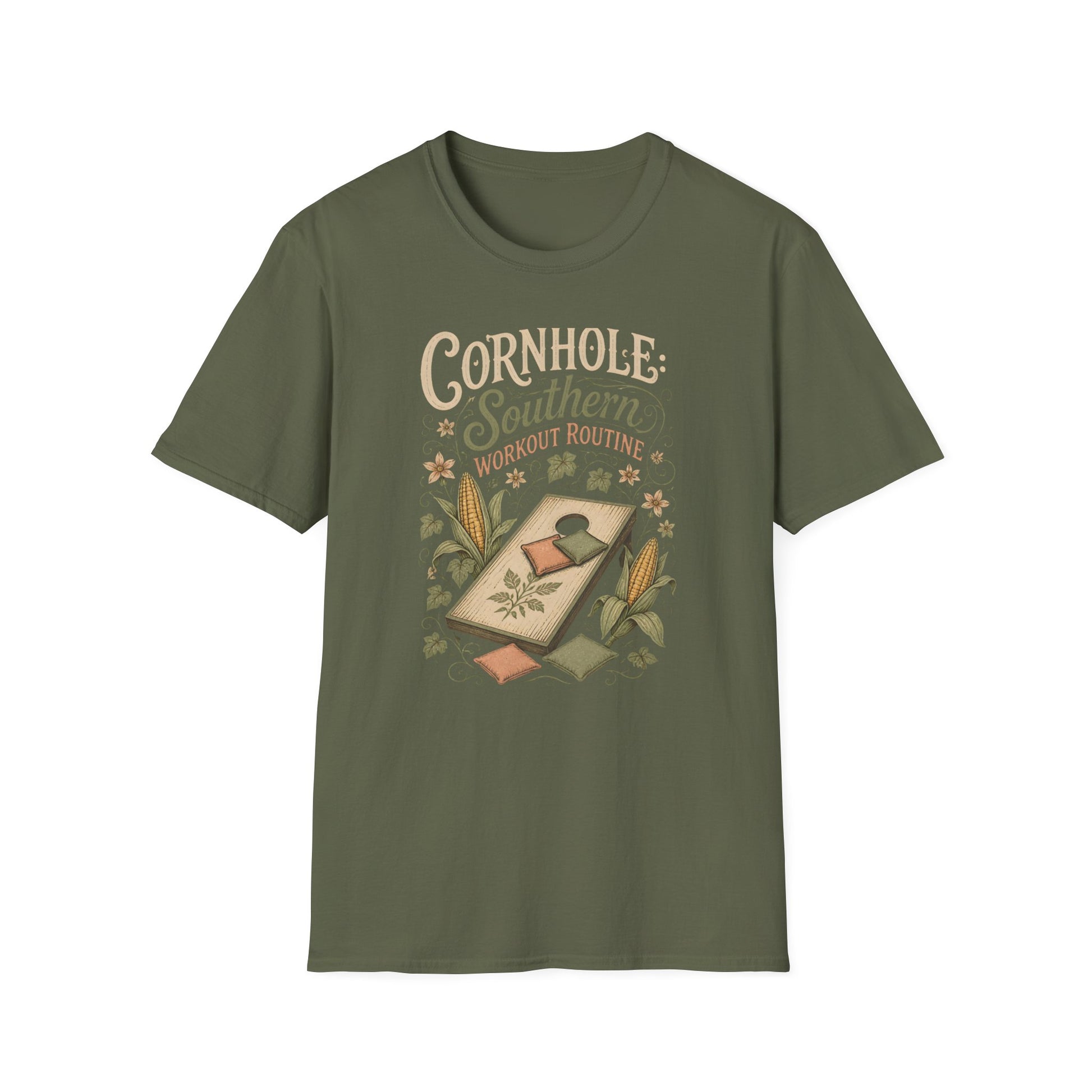 Cornhole Southern Workout Routine Fun Game T-Shirt - HomeGrown South Graphic Tee (View 5)