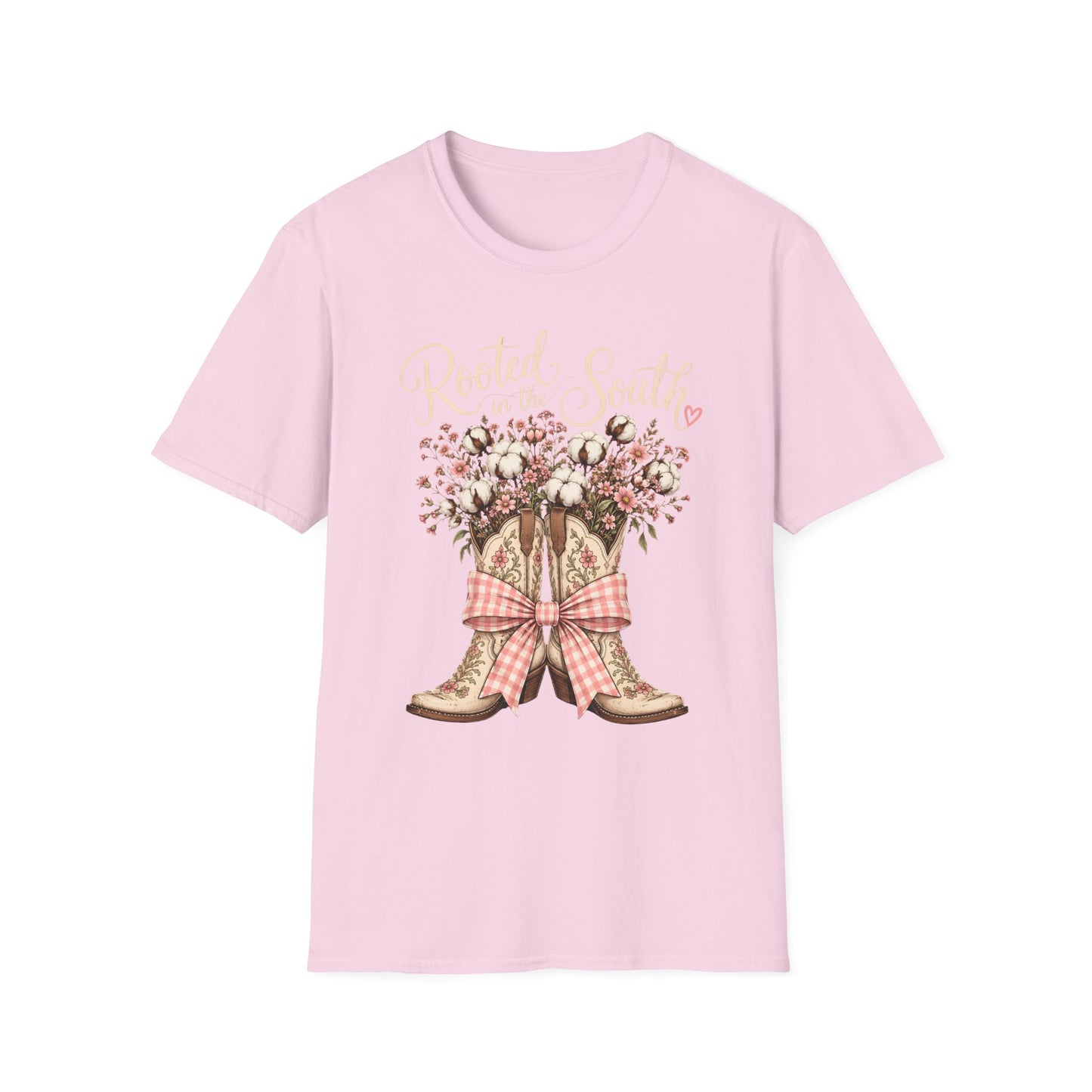 Rooted in the South Floral Cowboy Boots T-Shirt