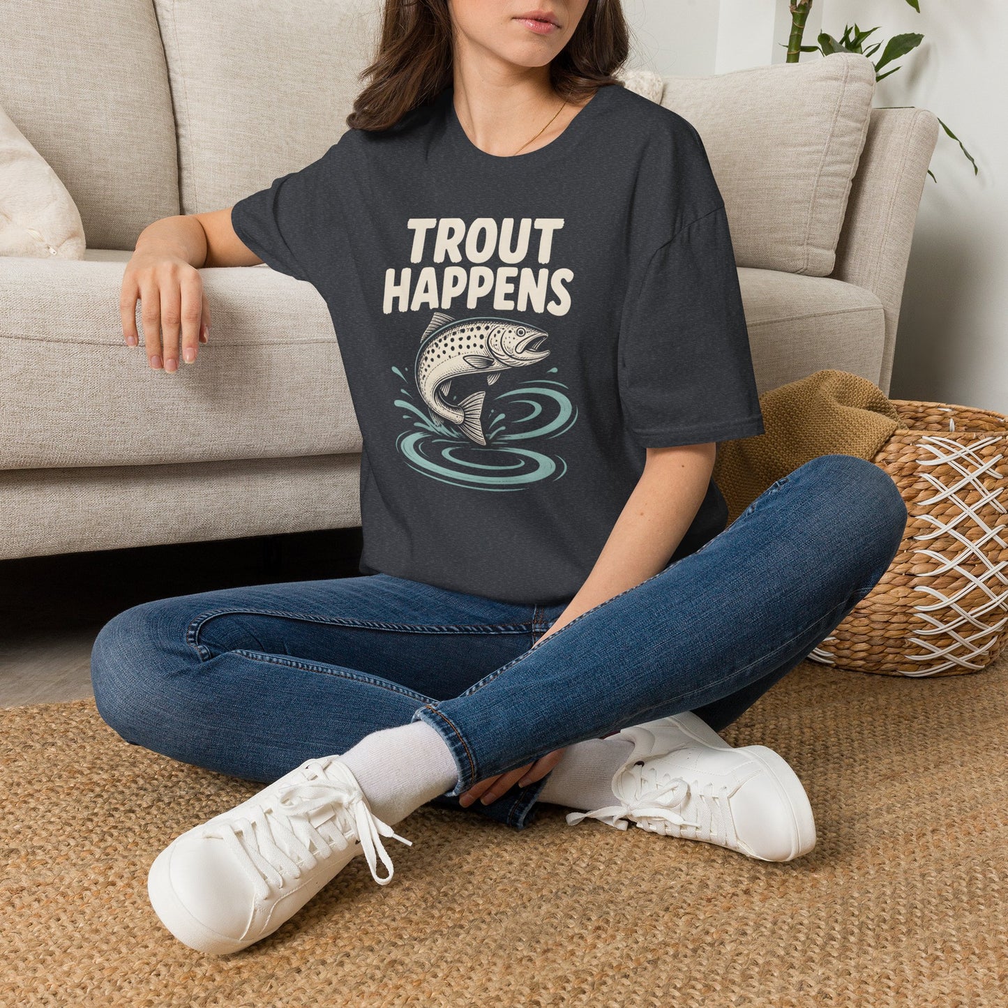Trout Happens Fishing Lover Fisherman Outdoor Angler T-Shirt