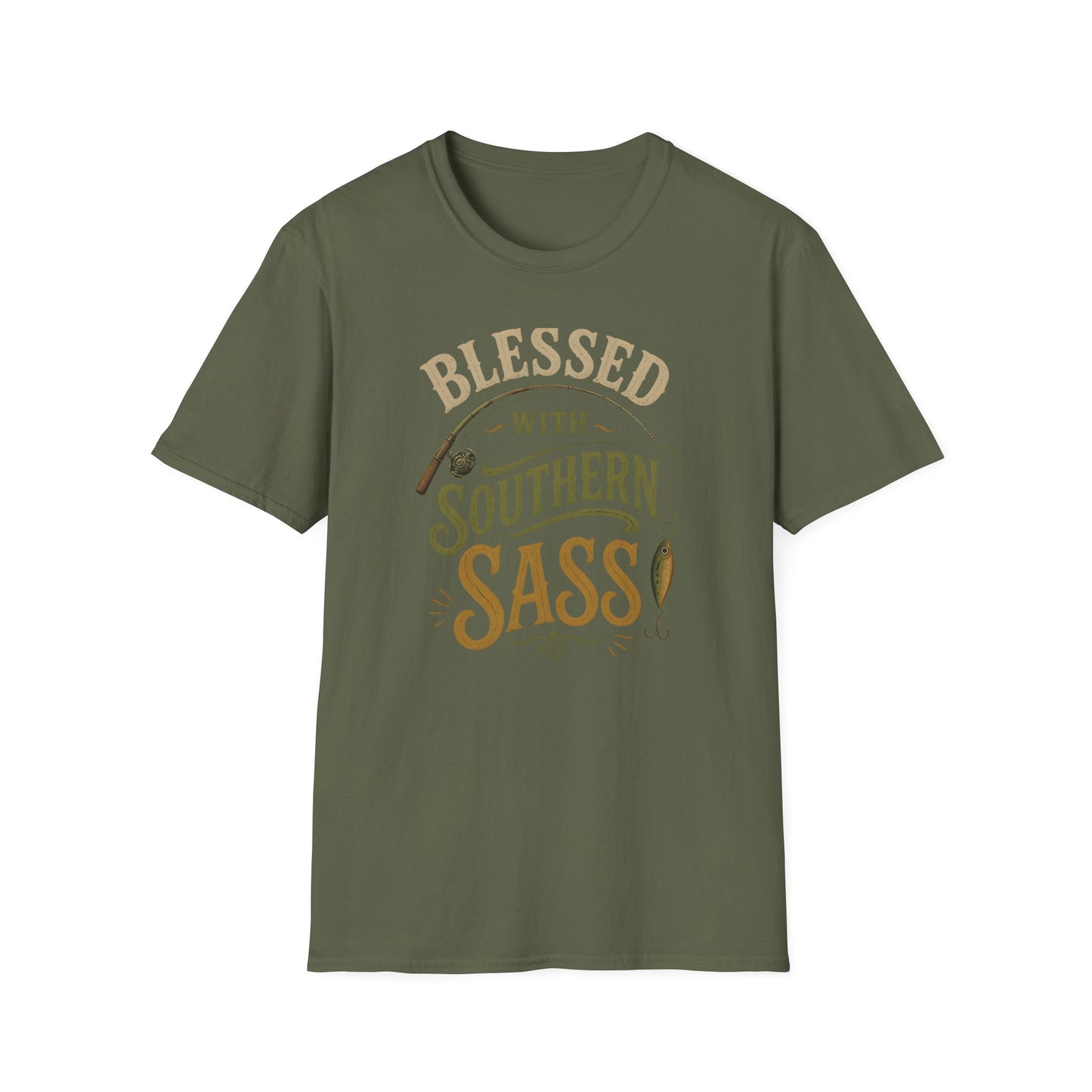 Blessed With Southern Sass Fishing Lover T-Shirt