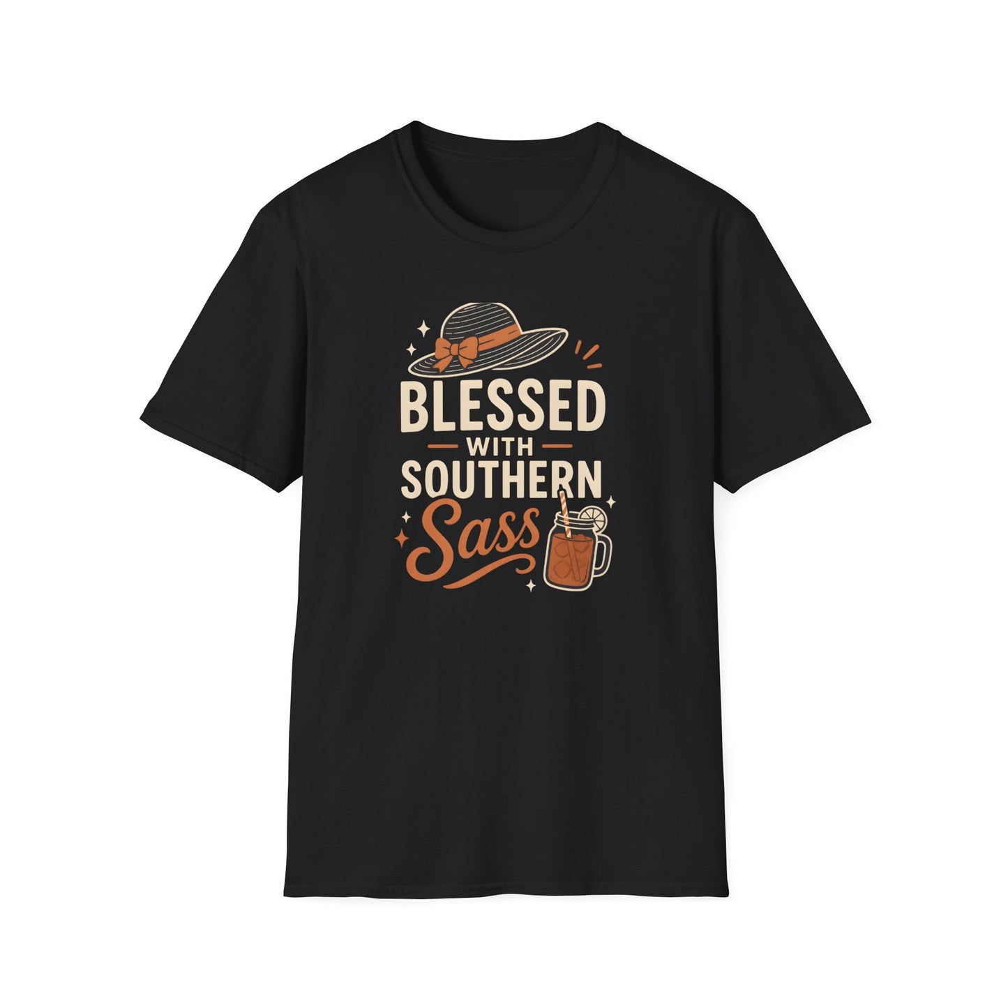Blessed With Southern Sass Hat And Sweet Tea T-Shirt