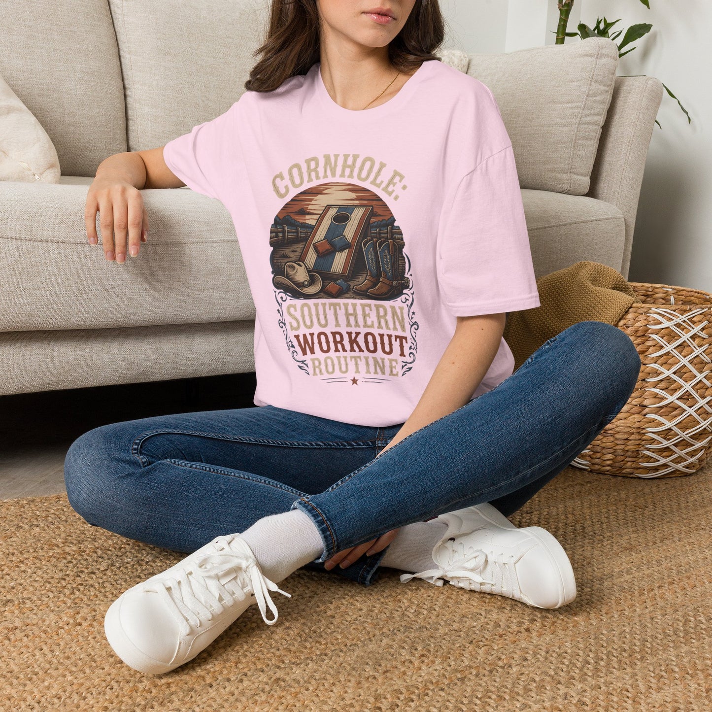 Cornhole Southern Workout Routine T-Shirt