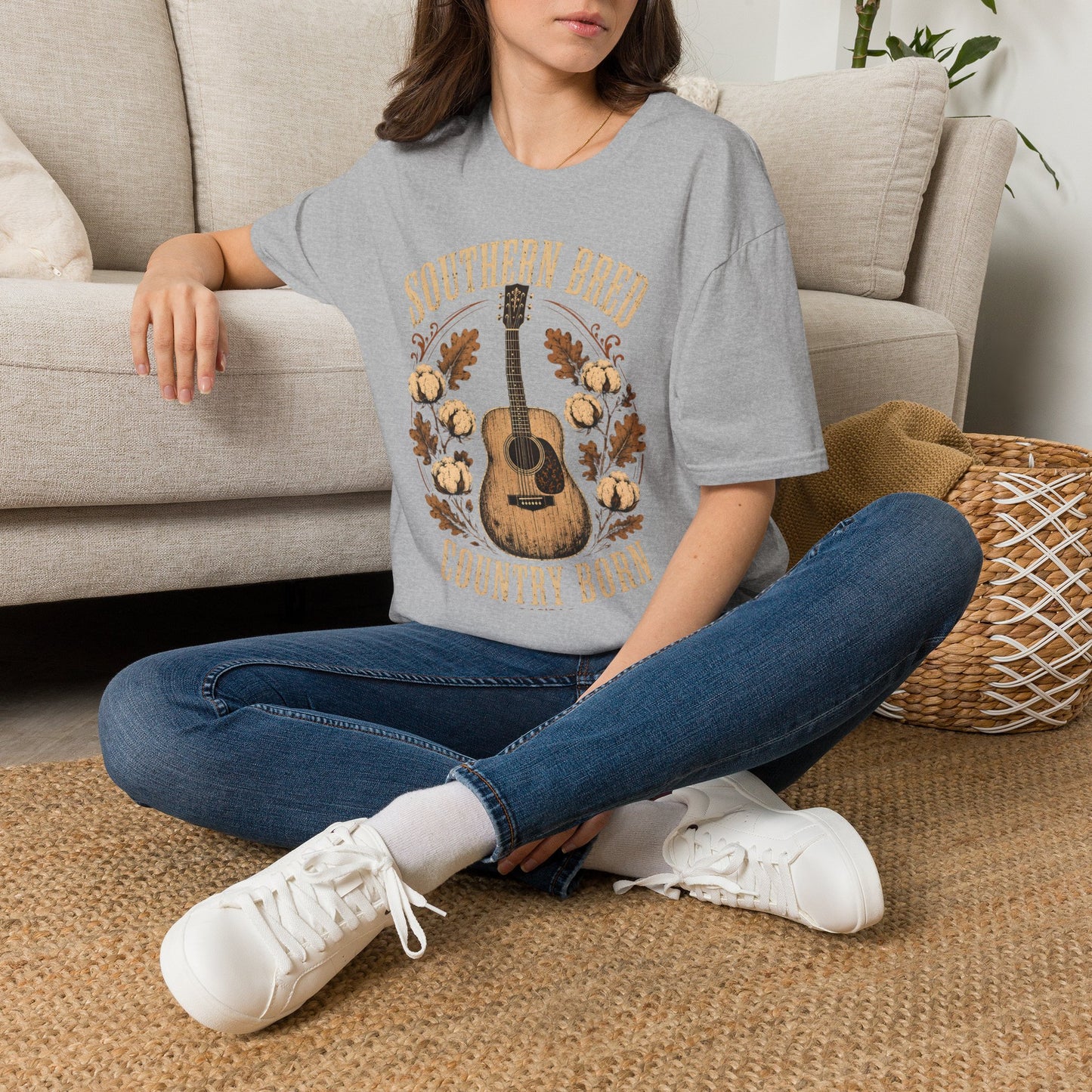 Southern Bred Country Born Vintage Guitar T-Shirt