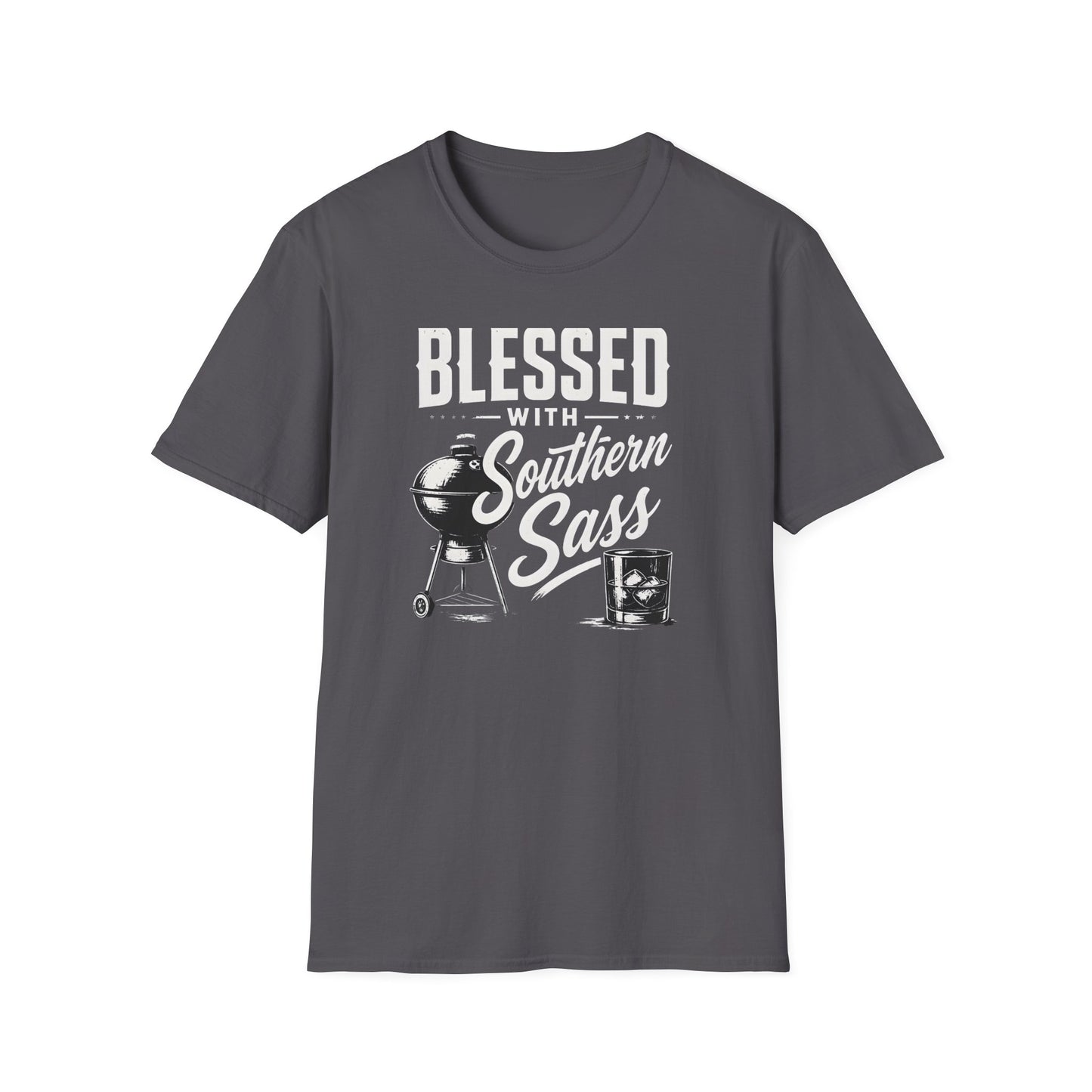 Blessed With Southern Sass BBQ Grill Whiskey T-Shirt