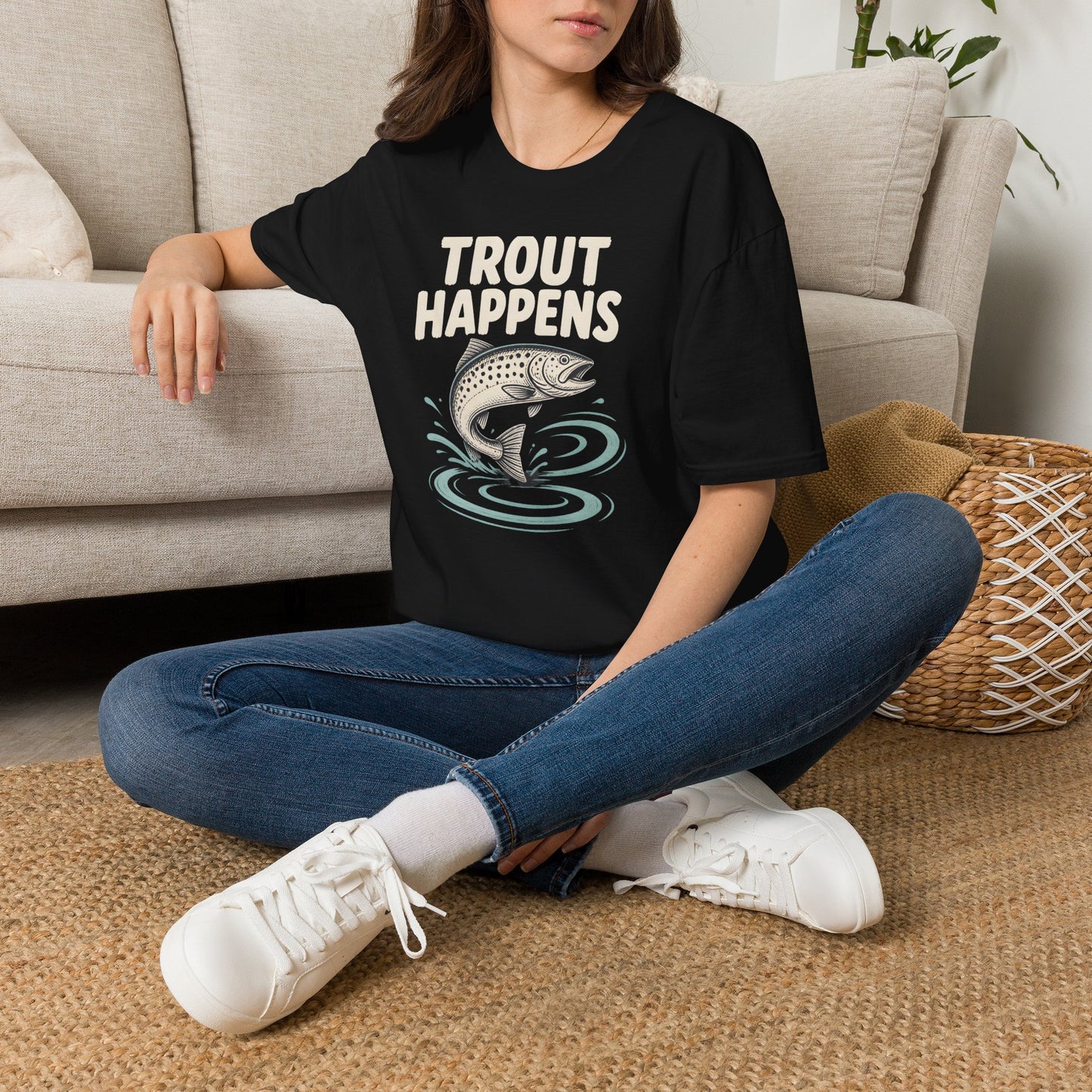 Trout Happens Fishing Lover Fisherman Outdoor Angler T-Shirt