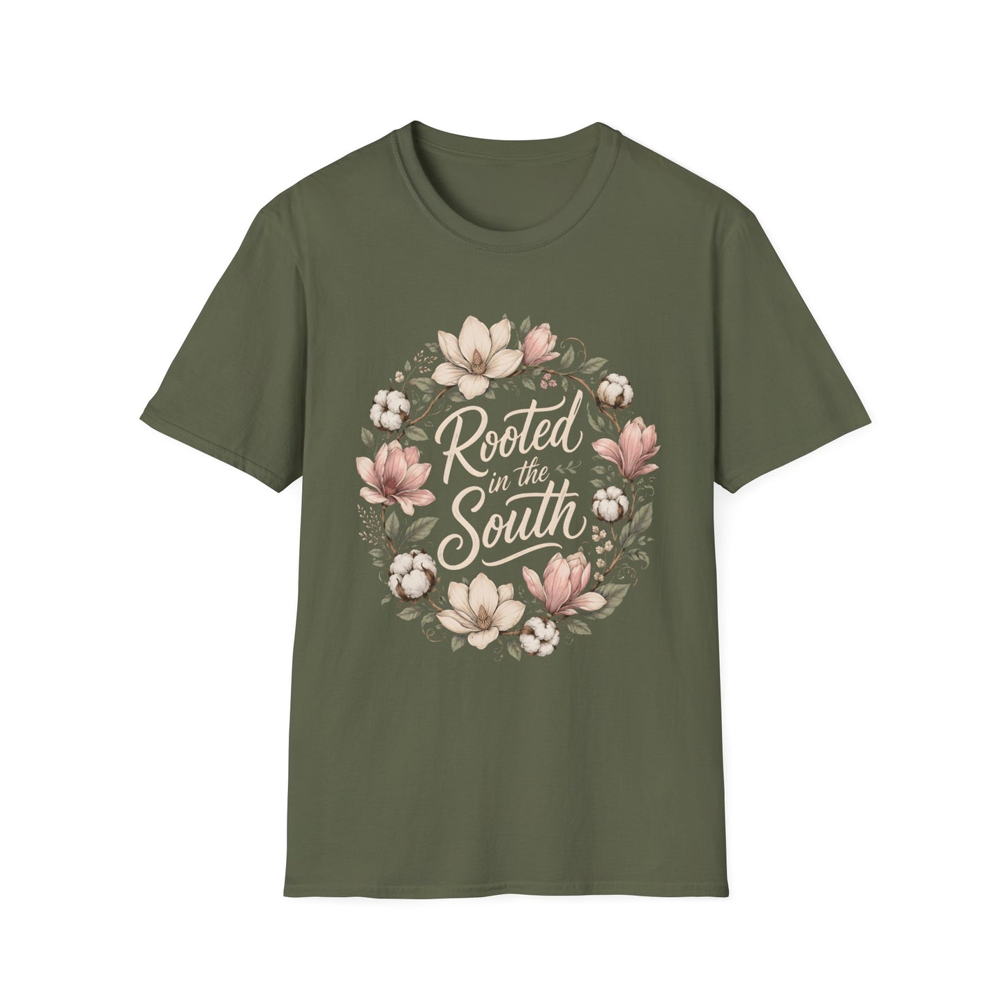 Rooted In The South Floral Wreath T-Shirt