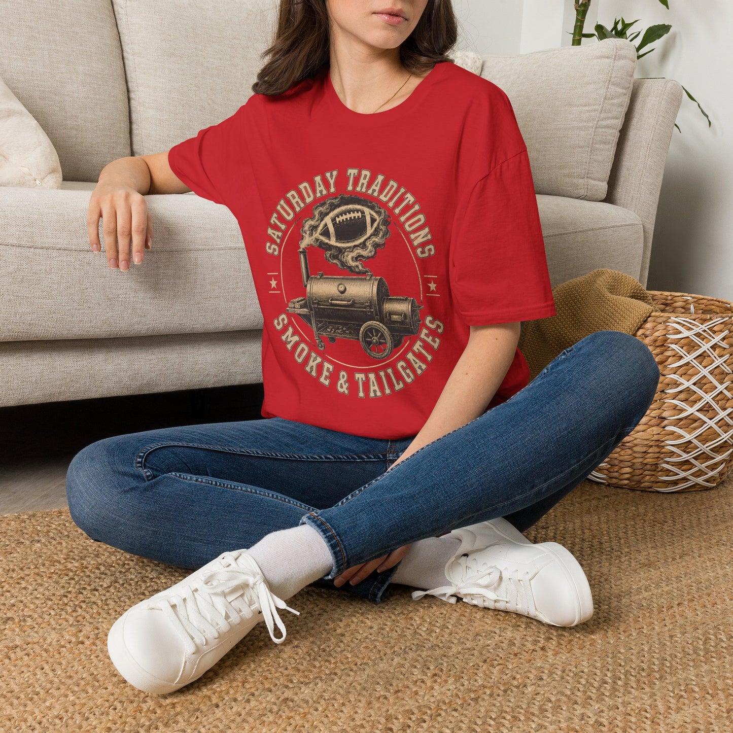 Saturday Traditions Smoke Tailgate Football T-Shirt