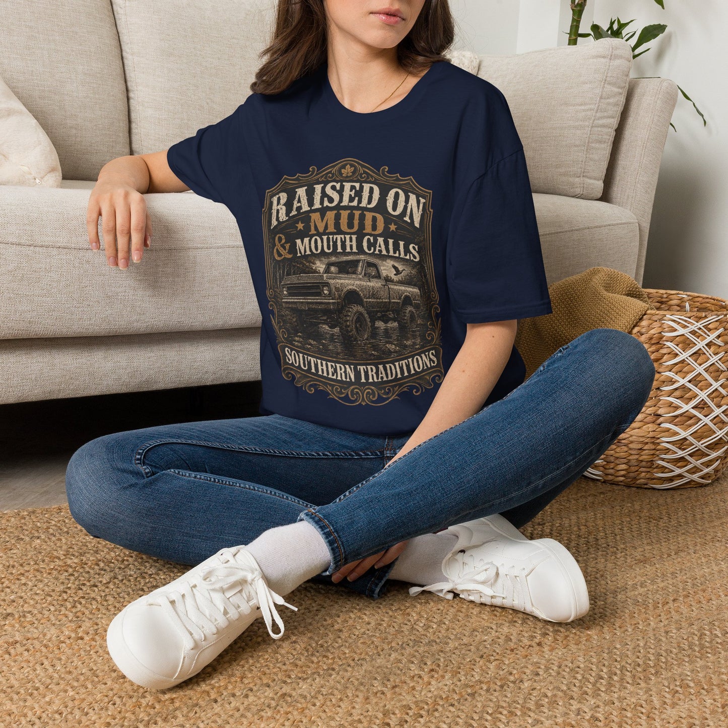 Raised On Mud And Mouth Calls Southern Traditions T-Shirt