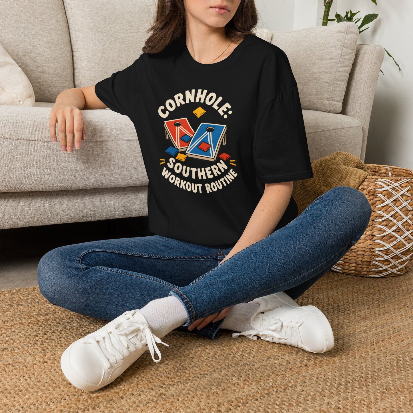 Cornhole Southern Workout Routine Fun Game T-Shirt