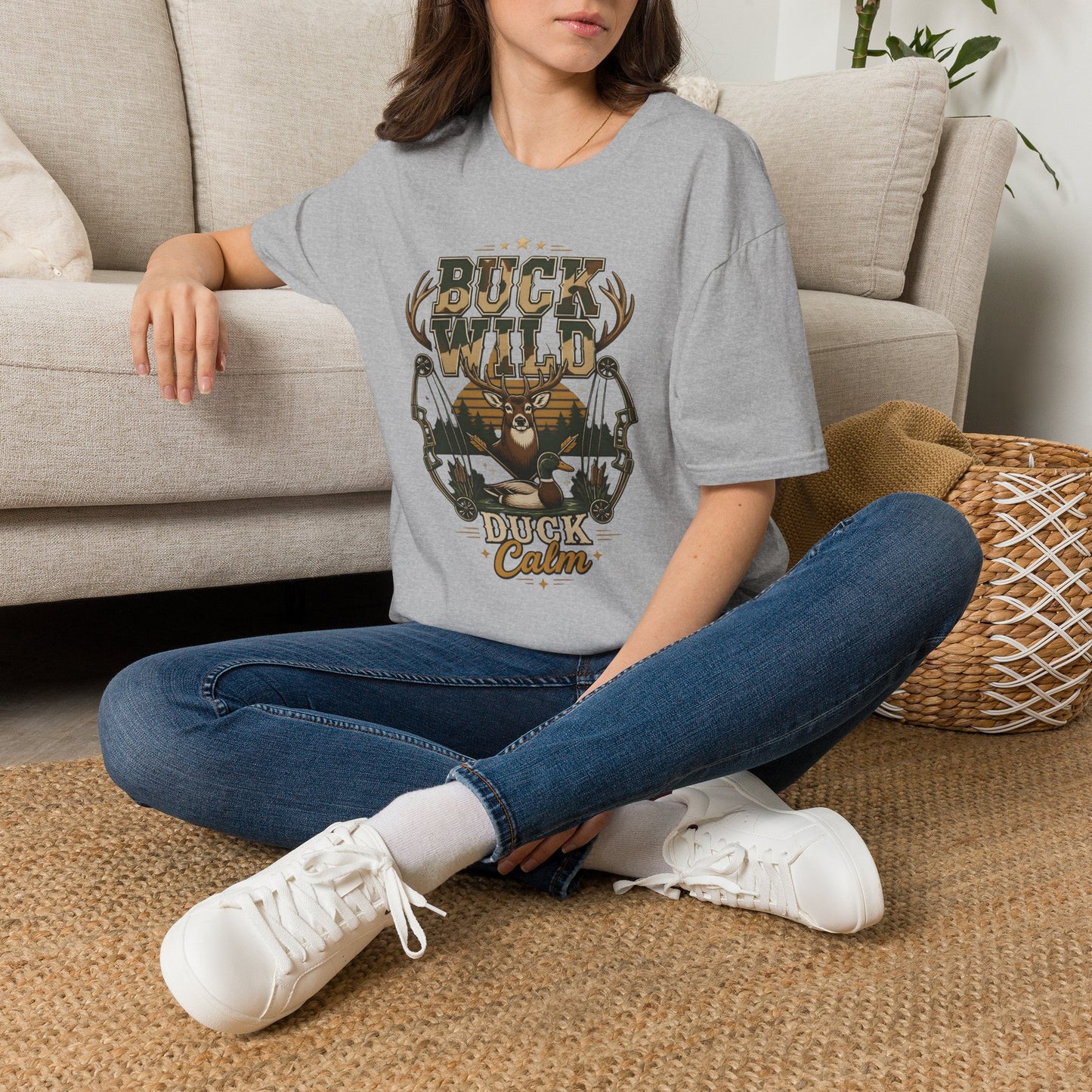 Buck Wild Duck Calm Hunting Deer Bow Archery Outdoors T-Shirt