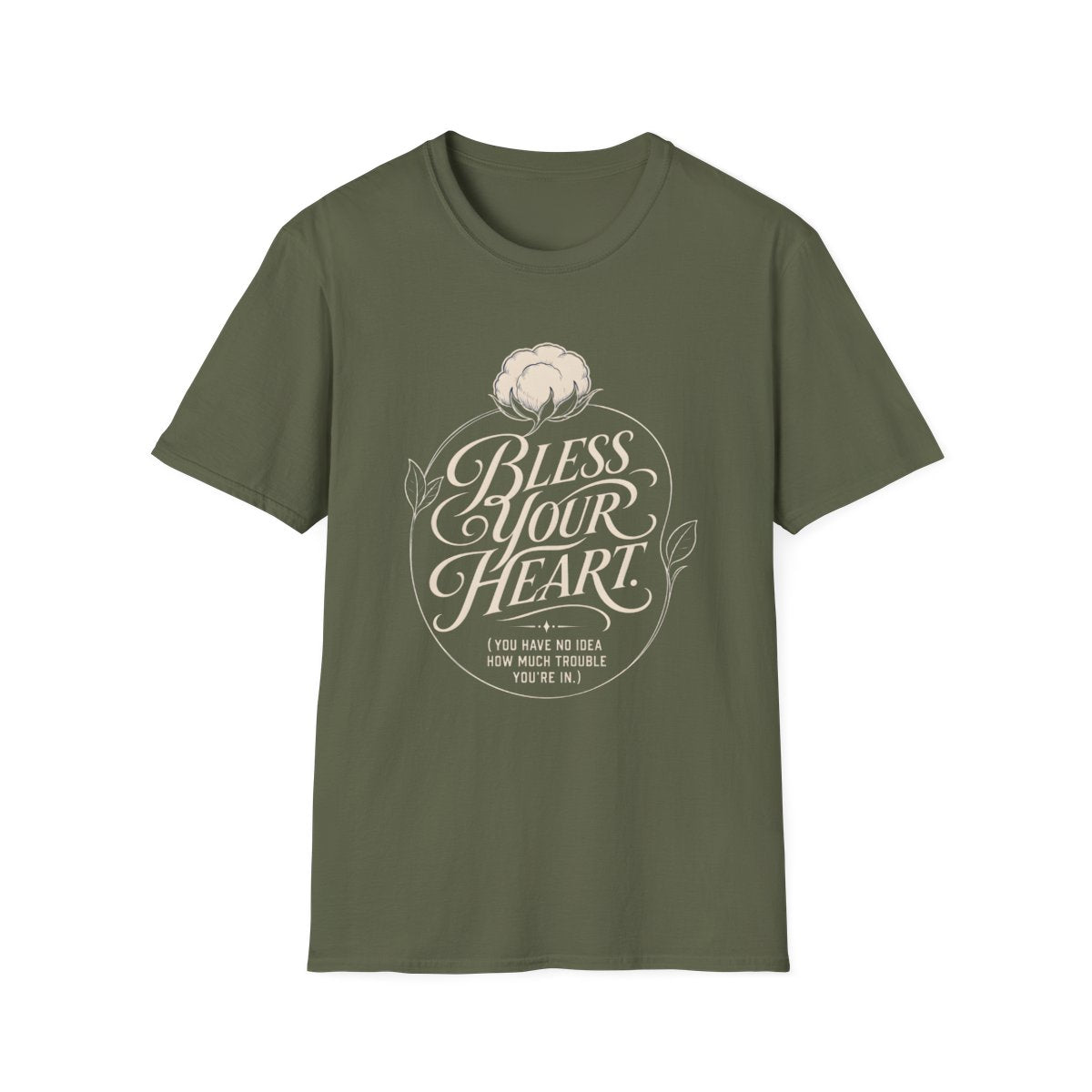 military green front mockup