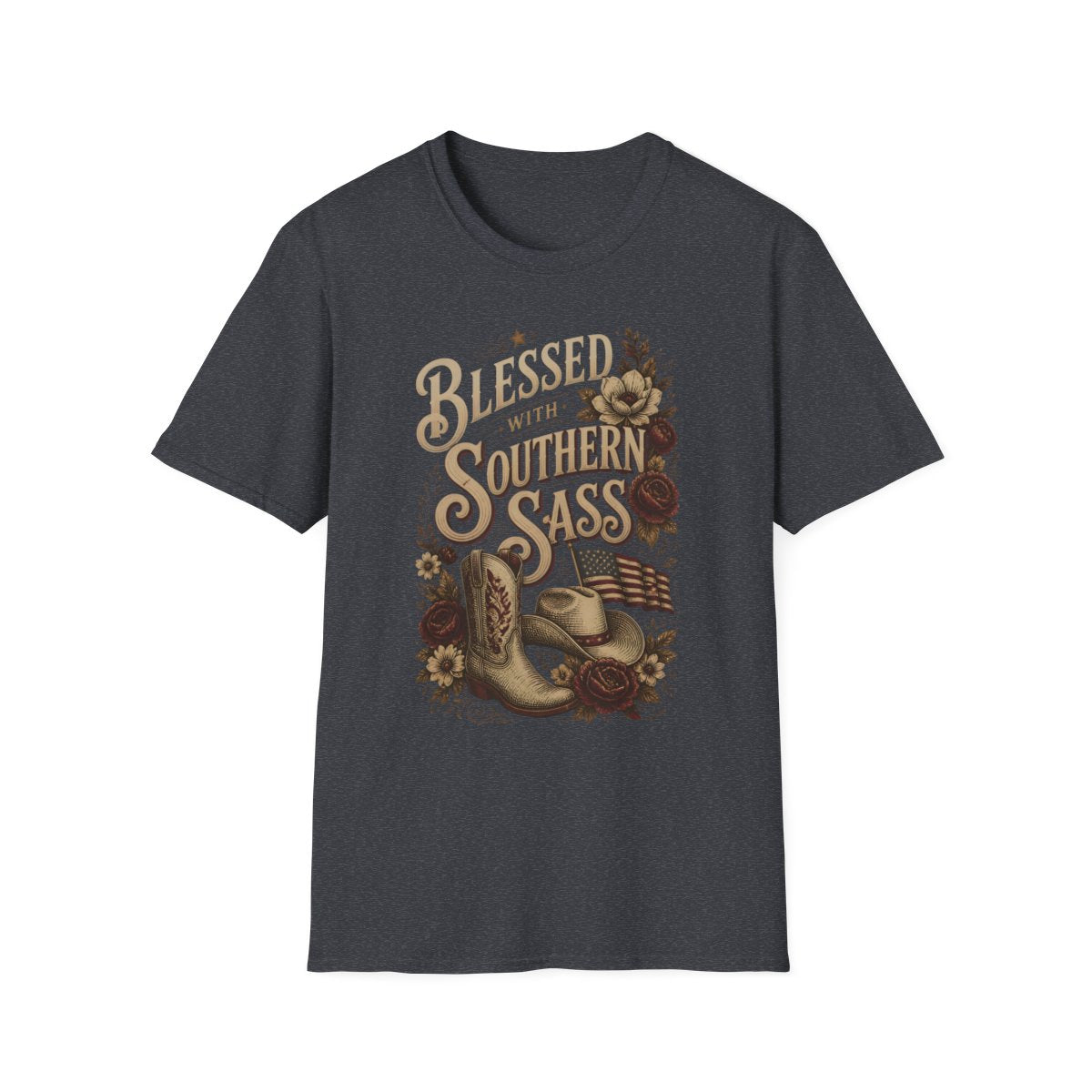 dark heather grey front mockup