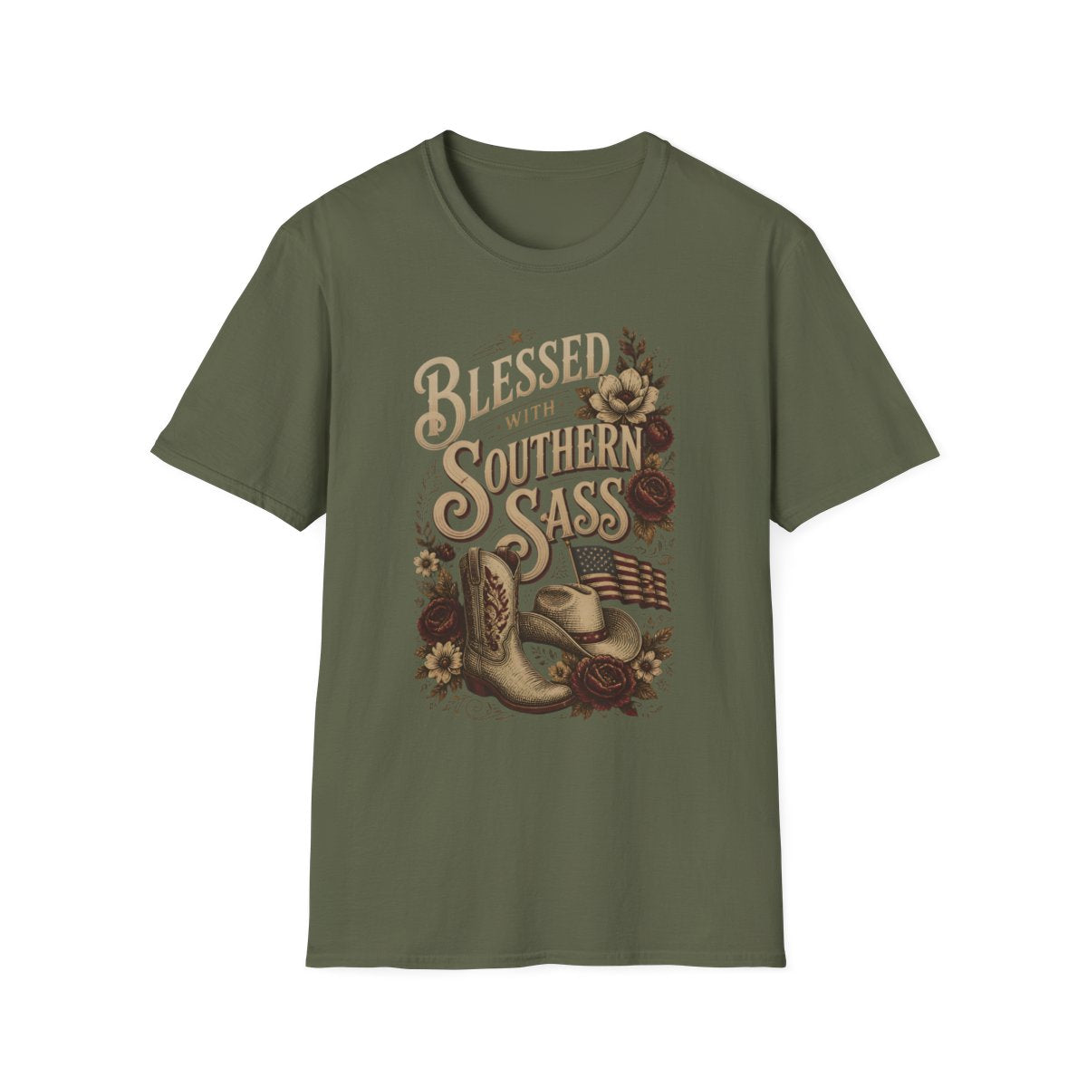 military green front mockup