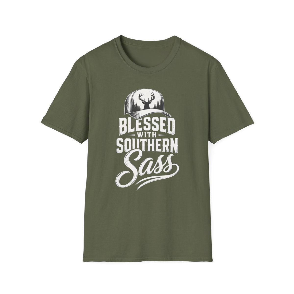 military green front mockup