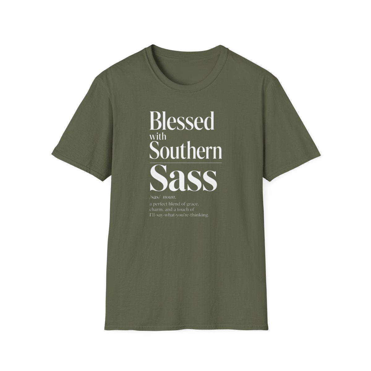 military green front mockup