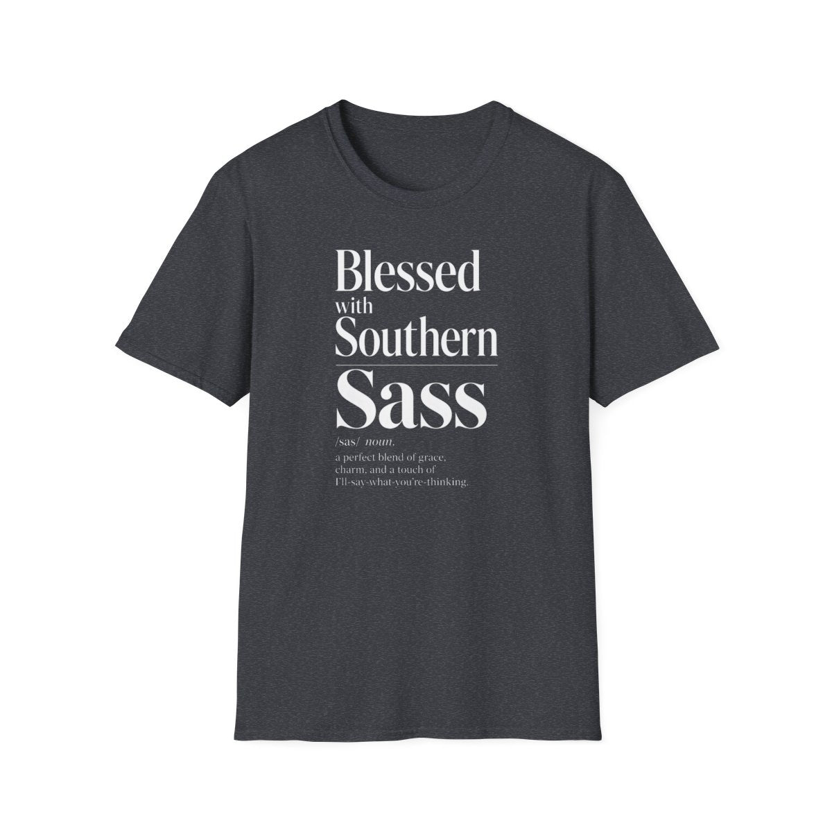 dark heather grey front mockup
