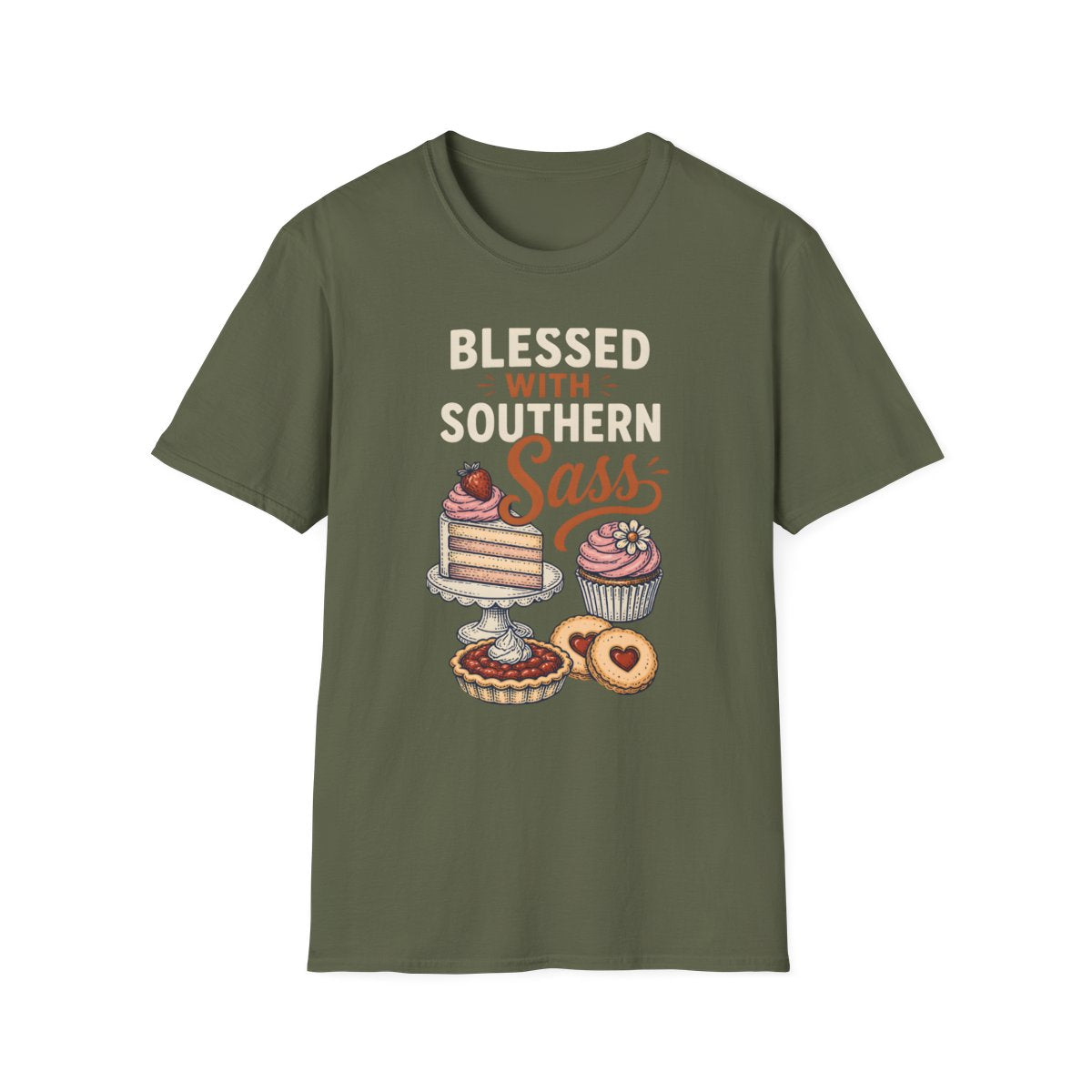 military green front mockup