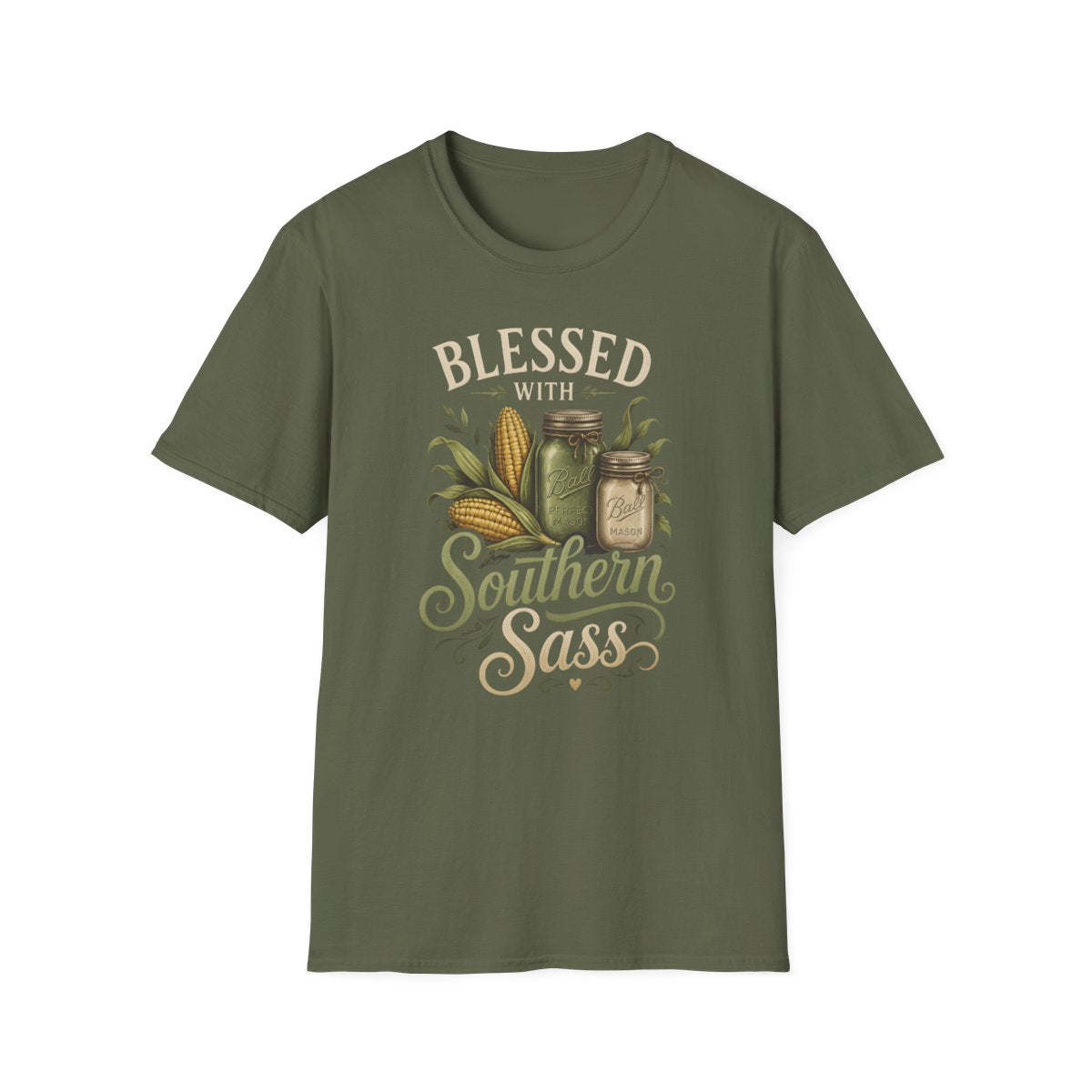 military green front mockup