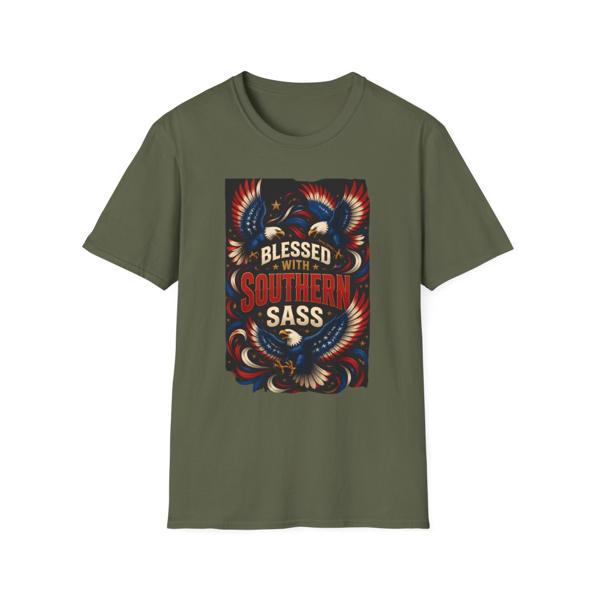 military green front mockup