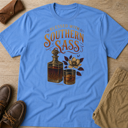 Blessed With Southern Sass Whiskey Vintage T-Shirt - HomeGrown South Graphic Tee (View 1)