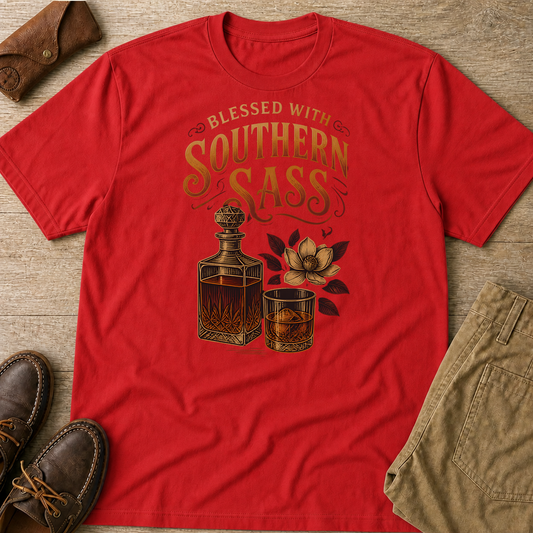 Red custom flatlay mockup