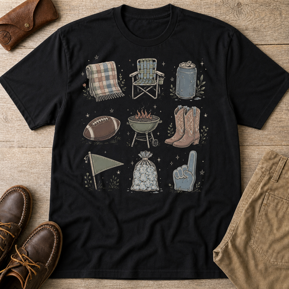 Black custom flatlay mockup