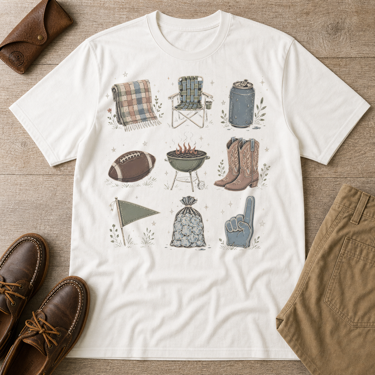 White custom flatlay mockup