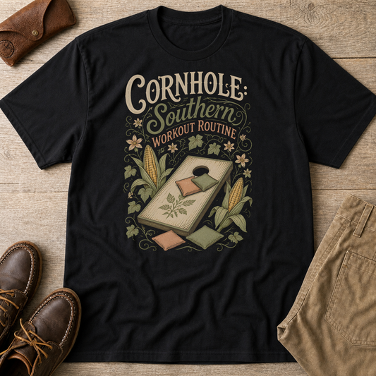 Cornhole Southern Workout Routine Fun Game T-Shirt - HomeGrown South Graphic Tee (View 1)
