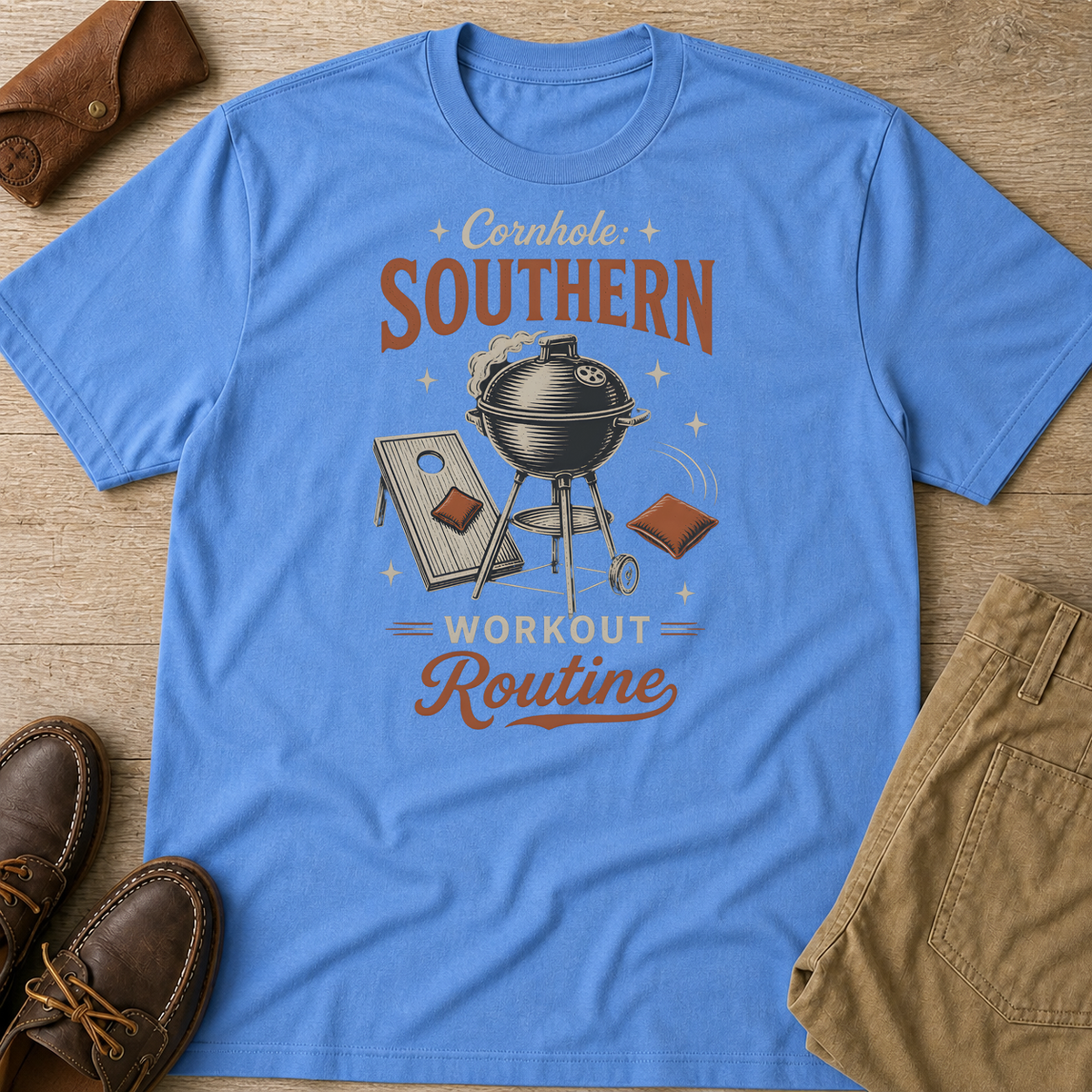 Carolina Blue custom flatlay mockup