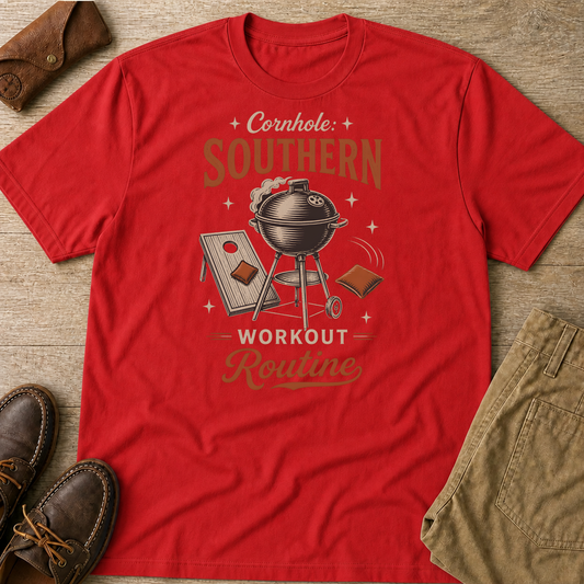 Red custom flatlay mockup