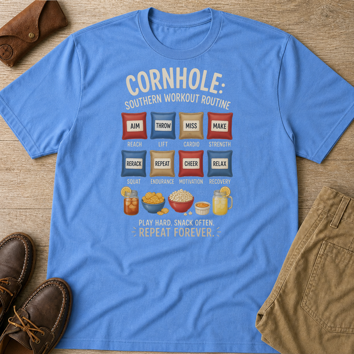 Carolina Blue custom flatlay mockup
