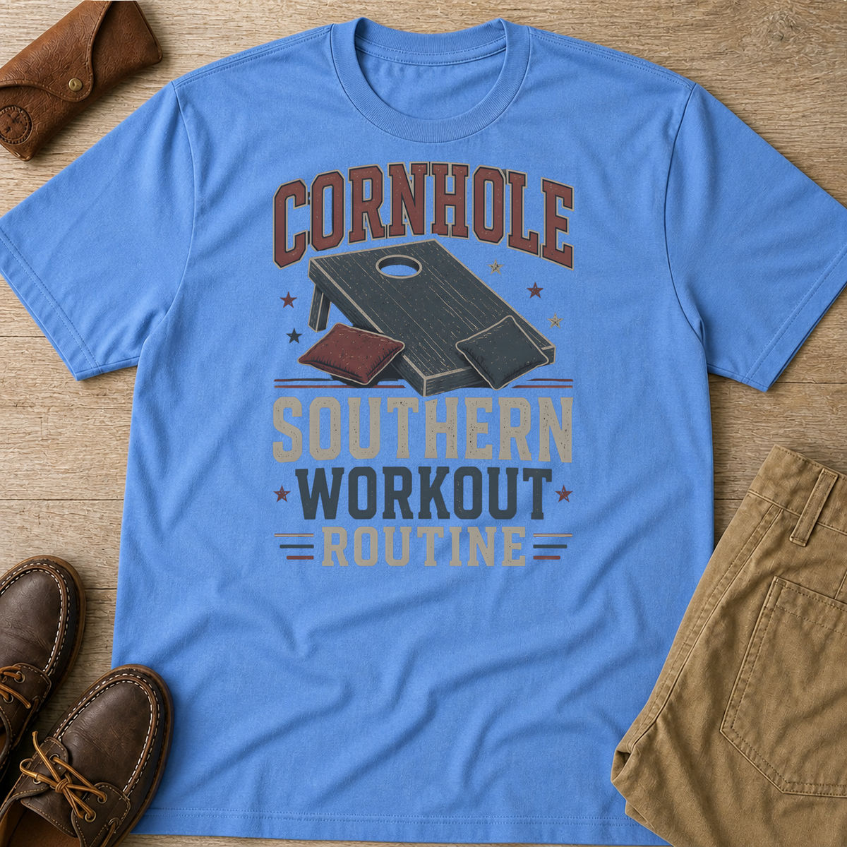 Carolina Blue custom flatlay mockup
