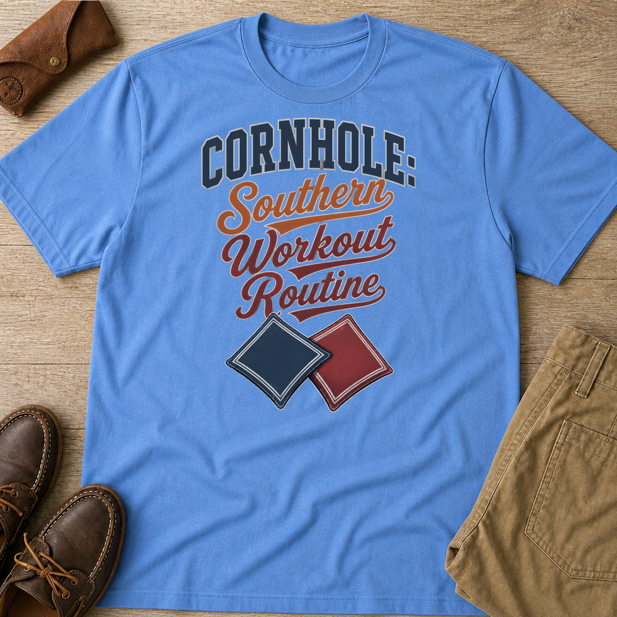 Carolina Blue custom flatlay mockup