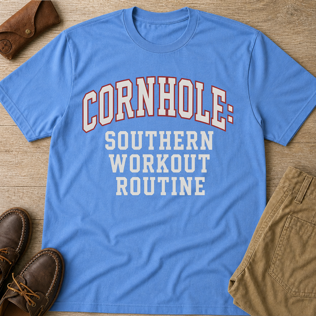 Carolina Blue custom flatlay mockup