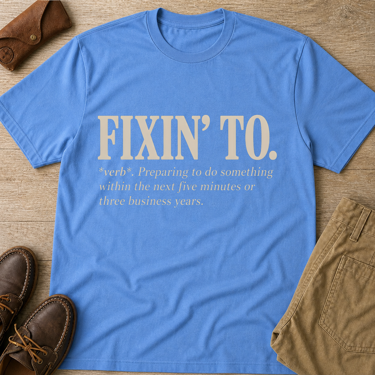 Carolina Blue custom flatlay mockup