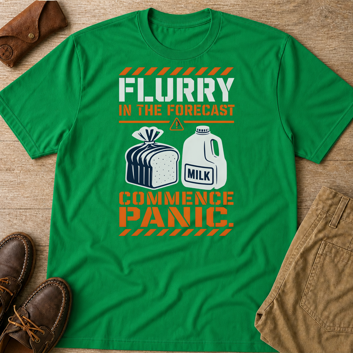 kelly green custom flatlay mockup