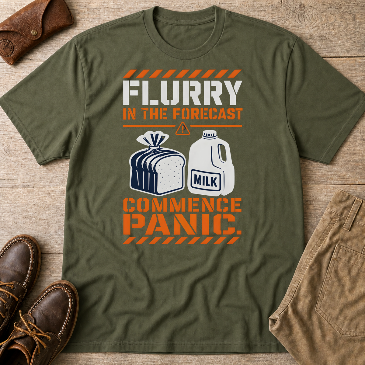 Military Green custom flatlay mockup
