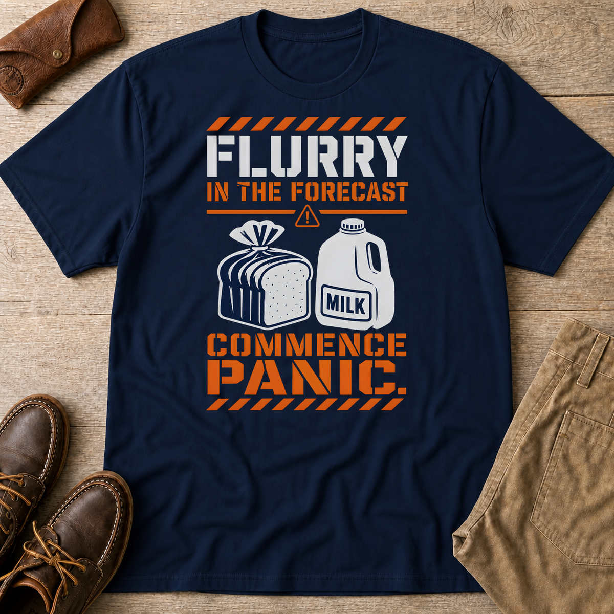 Navy custom flatlay mockup