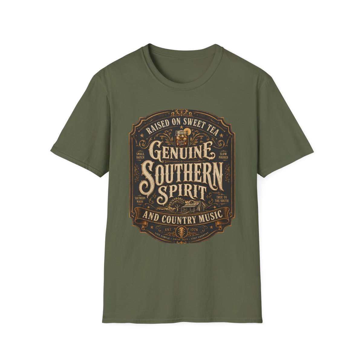 military green front mockup