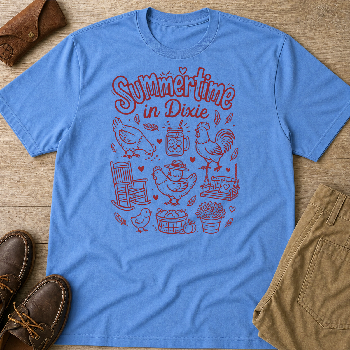 Carolina Blue custom flatlay mockup