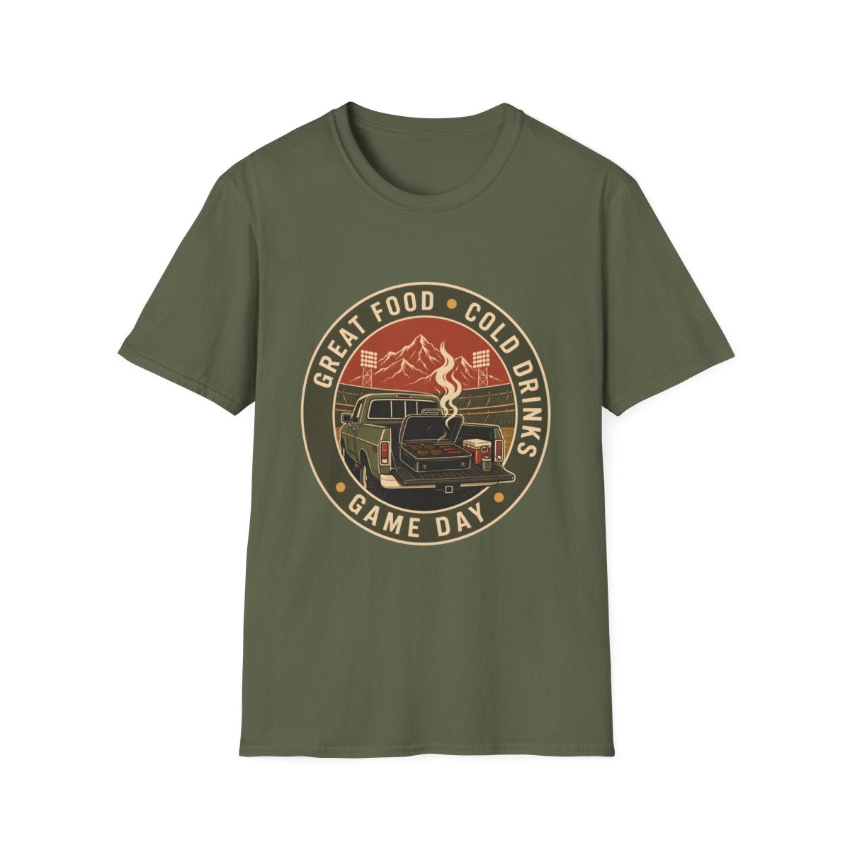 military green front mockup