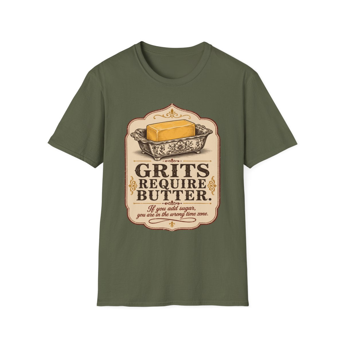 military green front mockup