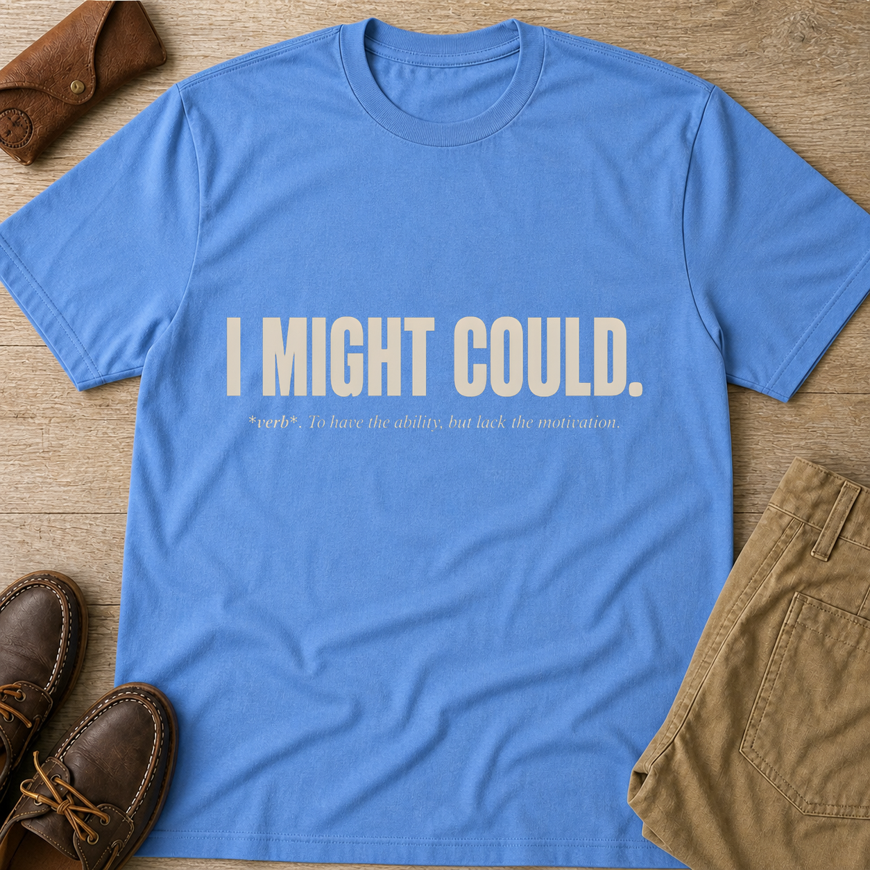 Carolina Blue custom flatlay mockup